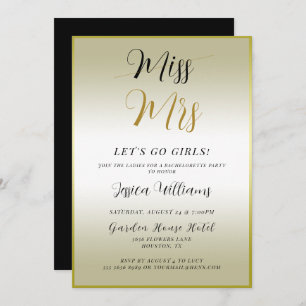 Gold Bachelorette Invitation