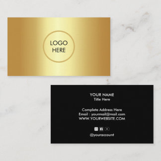 Gold background customisable logo and text business card