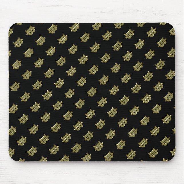 GOLD BAHT SIGN ฿ Thai Money Currency ฿ Mouse Pad (Front)