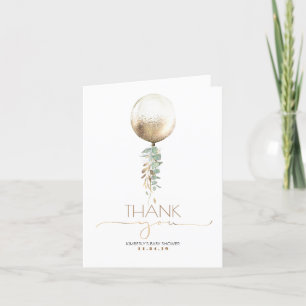 Gold Balloon Baby Shower Thank You Card