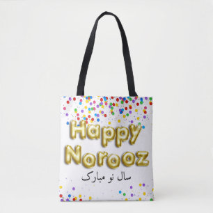 Gold Balloon Happy Norooz Persian New Year Tote Bag