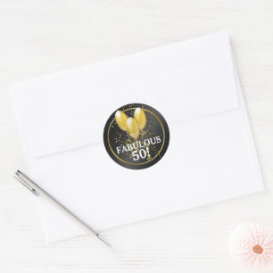 Gold Balloons 50th Birthday Stickers
