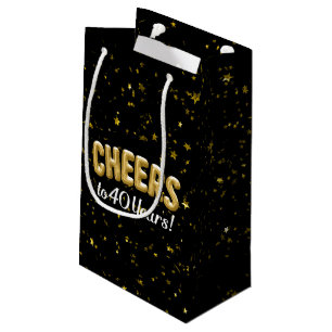 Gold Balloons Cheers to 40 Years 40th Birthday Small Gift Bag