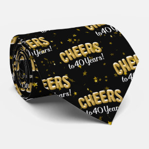 Gold Balloons Cheers to 40 Years 40th Birthday Tie