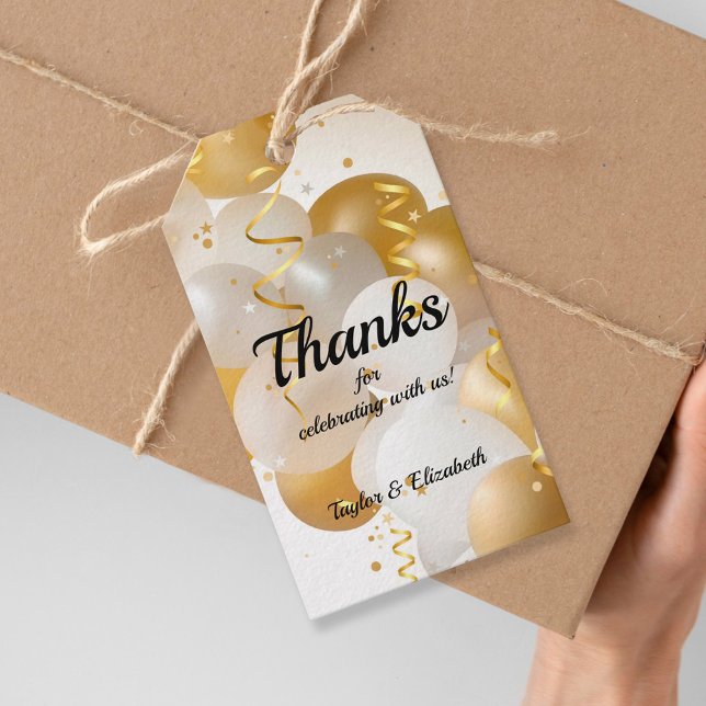Gold Balloons Party Favour Gift Tags (Creator Uploaded)