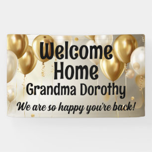 Gold Balloons Personalised Welcome Home Sign