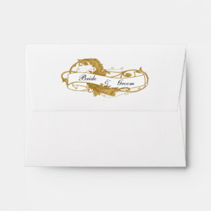 Gold Banner Wedding RSVP Response Card Envelope