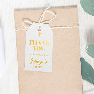 Gold Baptism Gift Tags