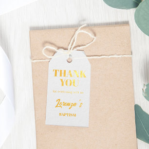 Gold Baptism  Gift Tags