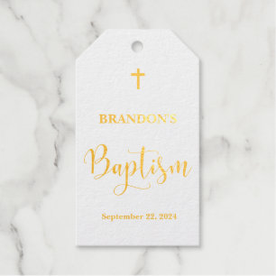Gold Baptism Scalloped Gift Tags