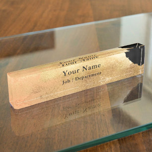 Gold bar classy executive desk name plate