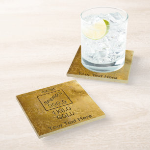 Gold Bar Glass Coaster