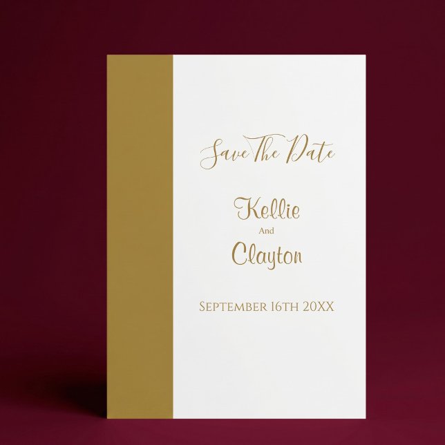 Gold Bar Minimalist Modern Save The Date Invitation (Creator Uploaded)
