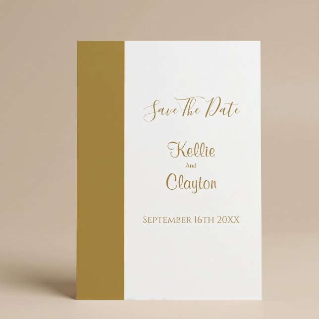 Gold Bar Minimalist Modern Save The Date Invitation (Creator Uploaded)