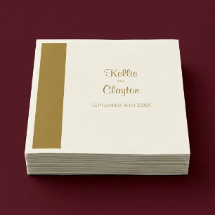 Gold Bar Minimalist Modern Wedding Napkin