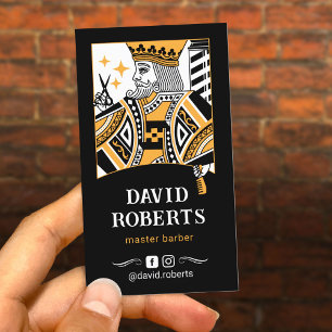 Gold Barber King Black Playing Card Hair Stylist