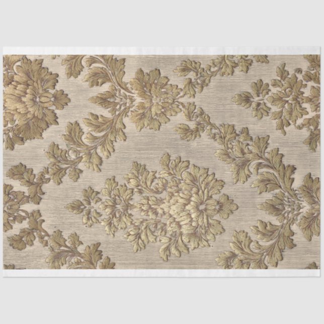 Gold Baroque Damask Pattern Decoupage Paper (Front)