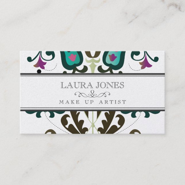 GOLD Baroque Folk Make Up Artist Business Card (Front)
