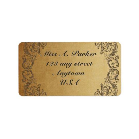 Gold Baroque ornate Elegant Address labels