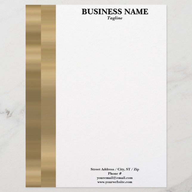 Gold Bars Border Professional Adaptable Custom Letterhead (Front)