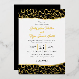 Gold Baseball Foil Invitation