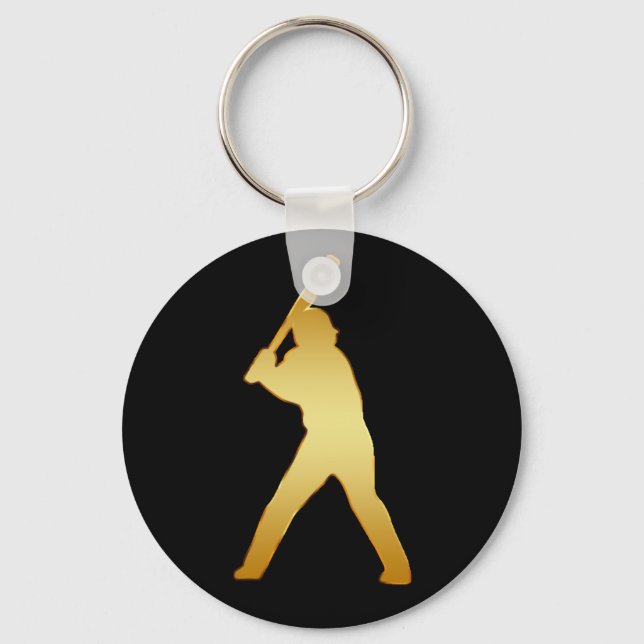 GOLD BASEBALL PLAYER KEY RING (Front)