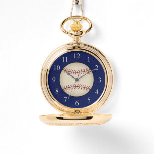 Gold Baseball Pocket Watch