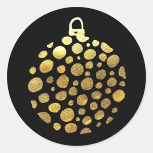 Gold bauble Christmas glam Classic Round Sticker