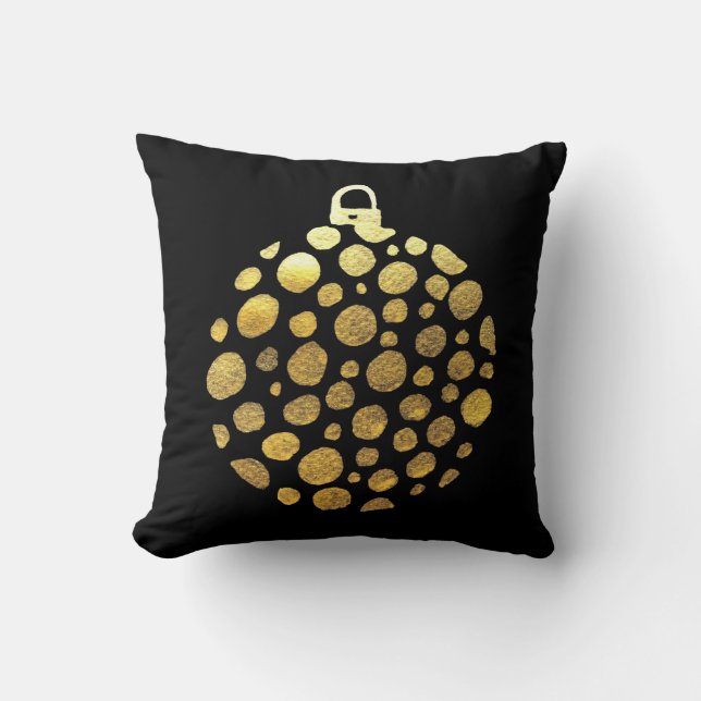 Gold bauble Christmas glam Cushion (Front)