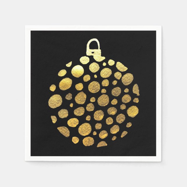 Gold bauble Christmas glam Napkin (Front)