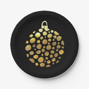 Gold bauble Christmas glam Paper Plate