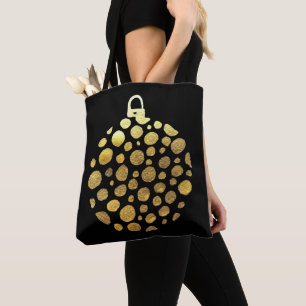 Gold bauble Christmas glam Tote Bag