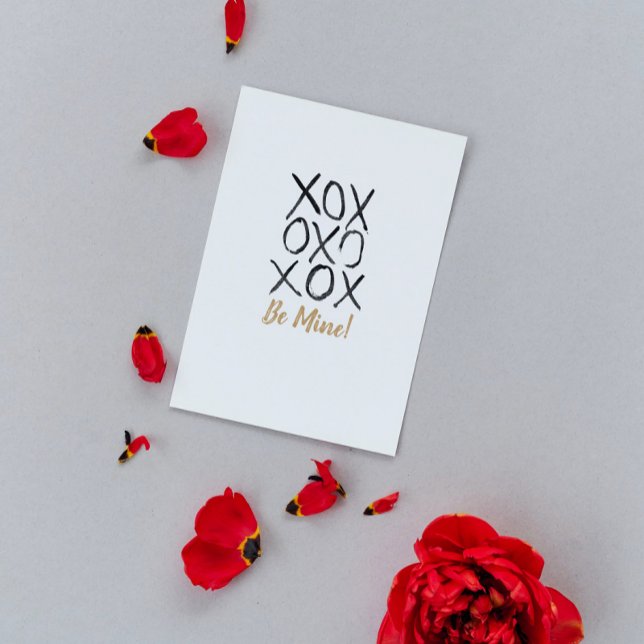 Gold Be Mine! Kisses XOXO Valentine Holiday Postcard (For the one you  love on Valentine's Day)