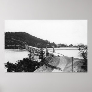 Gold Beach, Oregon Bridge over Rogue River Poster