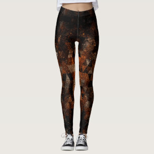 Gold beam in geometric sparkly universe leggings