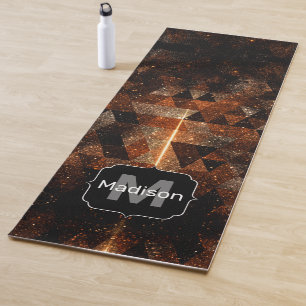 Gold beam in geometric sparkly universe Monogram Yoga Mat