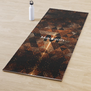 Gold beam in geometric sparkly universe Monogram Yoga Mat