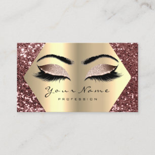 Gold Bean Glitter Makeup Artist Lashes Browns Business Card