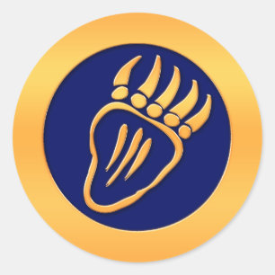 Gold Bear Claws Classic Round Sticker