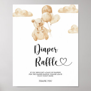 Gold Bear diaper raffle poster