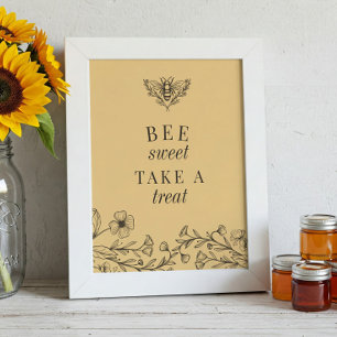 Gold Bee Sweet Take a Treat Favours Sign