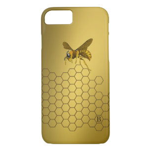 Gold Beehive Honeybee Personalised Monogrammed iPhone 8/7 Case