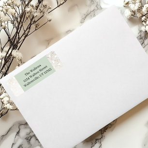 Gold/Beige Circular Design Return Address Label