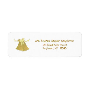 Gold Bells Address Label Return Address Label
