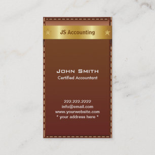 Gold Belt Leather Accountant Business Card