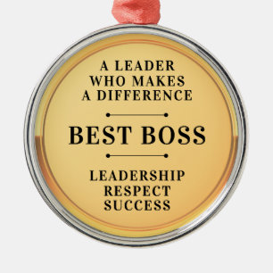Gold Best Boss Winner Professional Business Award Metal Ornament