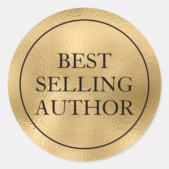 Gold Best Selling Author Classic Round Sticker