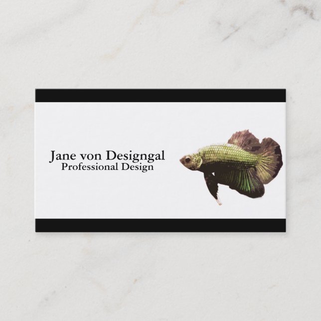 Gold Betta Siamese Fighting Fish Business Card (Front)