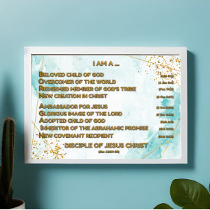Gold Biblical Affirmations Acrostic w_Scripture 1 Poster