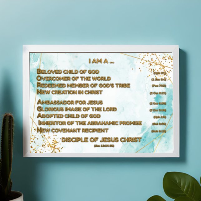 Gold Biblical Affirmations Acrostic w_Scripture 1 Poster (Creator Uploaded)